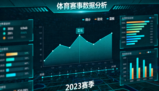 体育数据分析界面上的统计图表与数据可视化画面